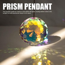 3D Suncatcher Round Pendant Crystal Shine Maker Window Hanging Prism Decor Gifts