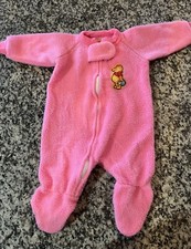 Vtg Rare Winnie The Pooh Pink Fleece Disney Footie One Piece 70s 3-6 Months