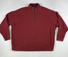 Tommy Bahama Sweater Mens 2XL Reversible Quarter Zip Red Pullover Sweatshirt