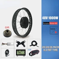 Snow E-Bike Conversion Kit 48V 1000W 20 /26'' 4.0 Fat Tire Rear Rotate Hub Motor