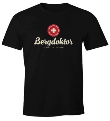 Herren T-Shirt Bergdoktor Après Ski Hüttengaudi Ski-Party Fun-Shirt Moonworks 
