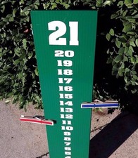 White on Green Cornhole Scoreboard - School Football Color Theme