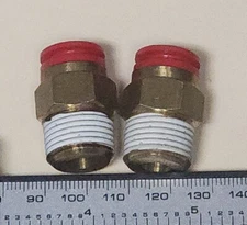 SMC Push To Connect Brass Adapter 3/8" Tube OD x 3/8" Mnpt w Thread Seal 2 Pack