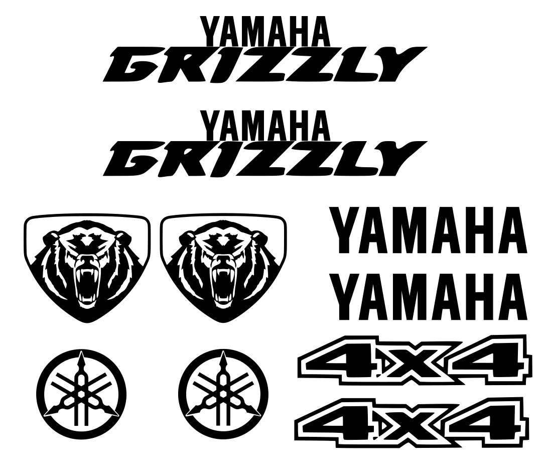 Yamaha Grizzly Decal Kit Stickers 700 550 660 600 4x4 atv many colors