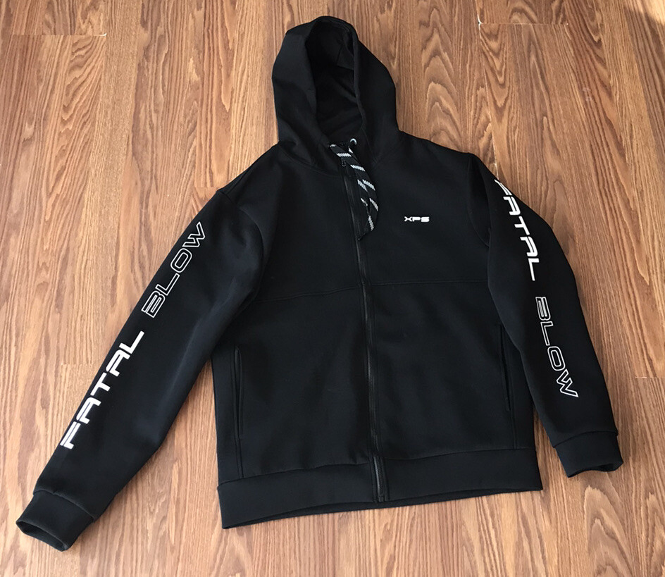 Xios New York Men's Black Zipper Front Hooded Jacket Size Xios New York Men's Black Zipper Front Hooded Jacket Size