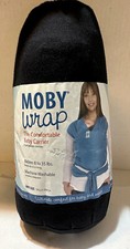 Moby Wrap The Comfortable Baby Carrier Black Babies 8 to 35 lbs Cotton One Size
