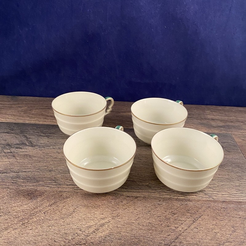 Set Of 4 Rosenthal Demitasse Tea Cups Ivory Gold Green