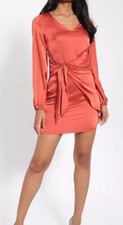 Orange Knot Front Dress - Size Medium