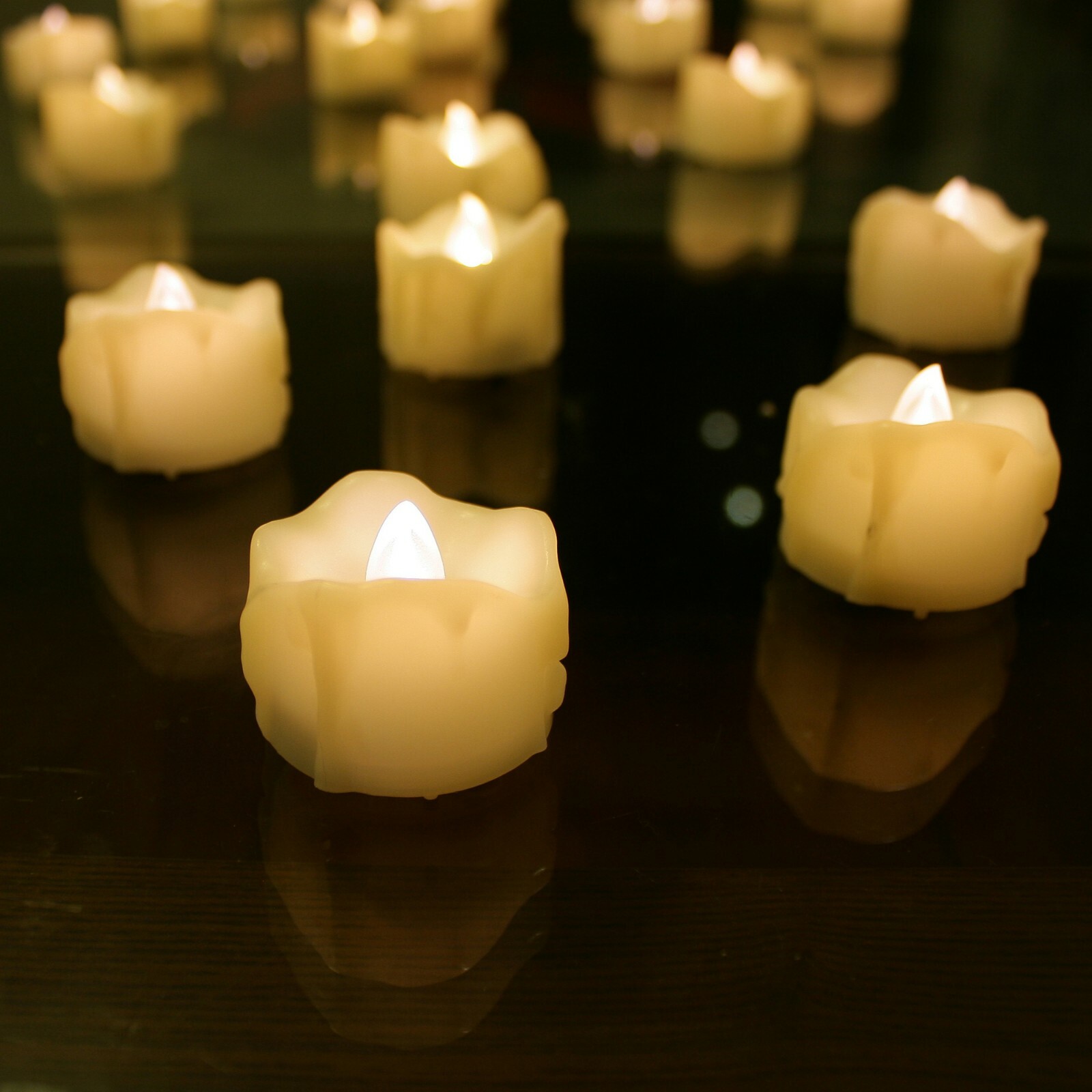 12 PCS Flameless Votive Candles with Drips Flicker LED Lights Battery