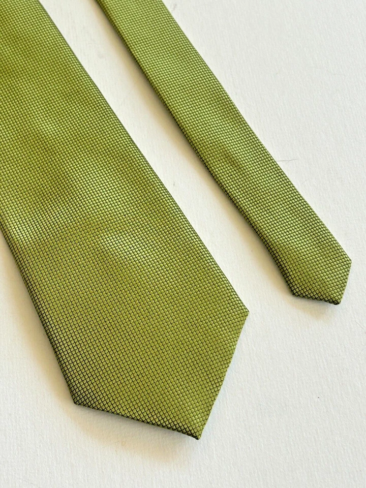 Di Stile Italia Moda Amarillo Verde Corbata Cadena Eslabón Patrón 58"x4" Foto 3 de 4