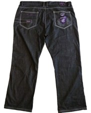Coogi Jean Men 50 X 36 Dark Denim VTG Y2K Baggy Purple Crown JNCO Style Hip Hop