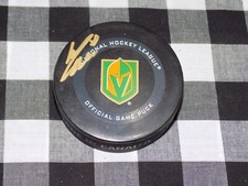 William Carrier Signed St Patricks Day Gameday Hockey Puck Vegas Golden Knights
