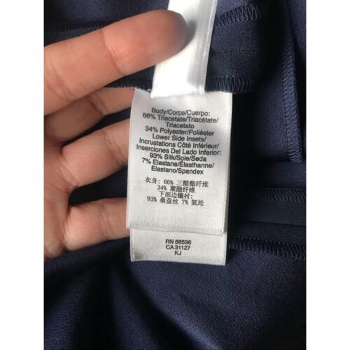 DKNY Women’s Gown Dress Size 4 Navy Blue Long Sleeve Full-Length Open Back - Picture 3 of 5
