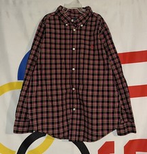 Polo Ralph Lauren Shirt Youth 7 Red Plaid Button Up Long Sleeve Oxford