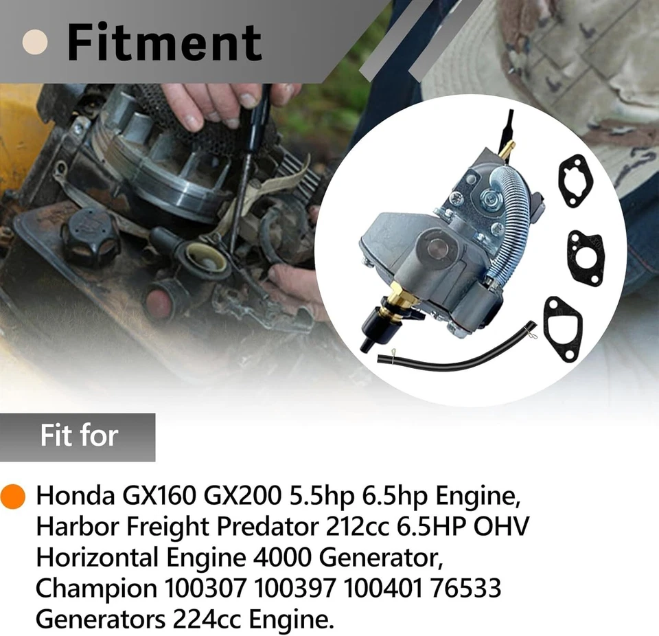 Kit de conversión de carburador de GLP para Honda Dual Fuel 170F GX200 generador propano Foto 3 de 4