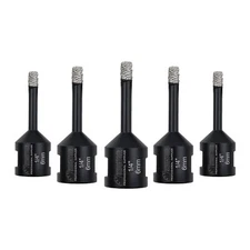 5pcs Diamond Dry Drill Bits 1/4" /6mm Tile Ceramic Marble Core Hole Saw Cutter