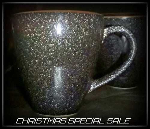 👀💥💥💥👀 8 VINTAGE STONEWARE COFFEE MUGS - SPECKLED PATTERN - ESTATE 👀💥💥👀