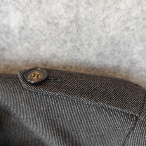Military Blazer Jacket Men Small 38 Gray Utility Chore Field Epaulates ZARA Suit - Picture 7 of 15