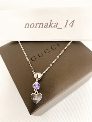 GUCCI Amethyst Twist Pendant 925 Silver Necklace 16.5in | eBay Gucci 925 Amethyst Twist Pendant Necklace main image 1