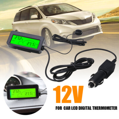 12V Car Auto Digital LCD Display Indoor Outdoor Temperature Meter Thermometer