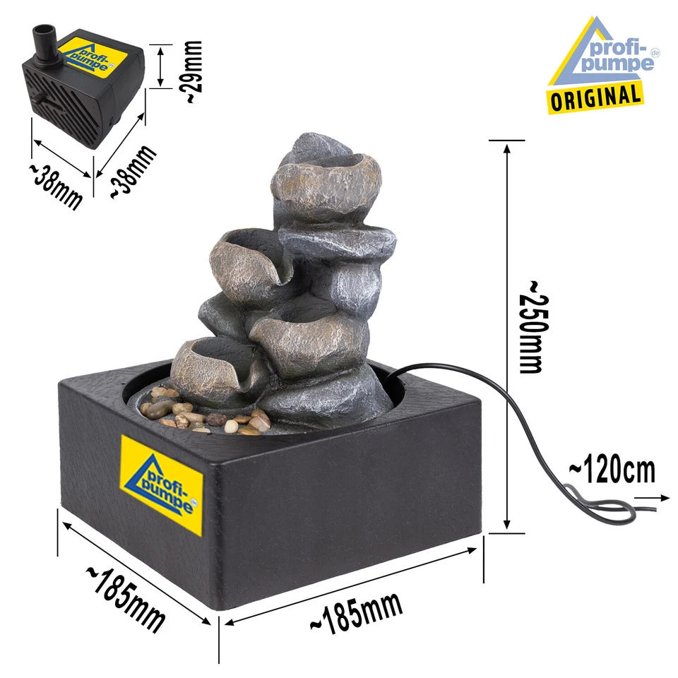 ZIMMERBRUNNEN TISCHBRUNNEN WASSERSPIEL SPRINGBRUNNEN LED WASSER BRUNNEN - Bild 2 von 4