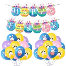 Happy Easter Party Set Party Supplies Banner Balloons Easter Decoration
