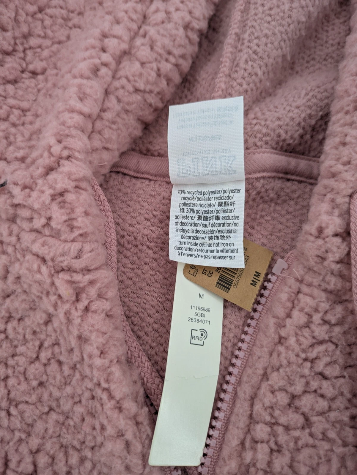 UNDERCOVER Victoria's Secret Sherpa Pullover Felpa con Cappuccio Rosa Taglia M Quarto Zip Bicolore