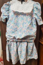 Girls Vintage Dress High Collar Lace Dress Size 10