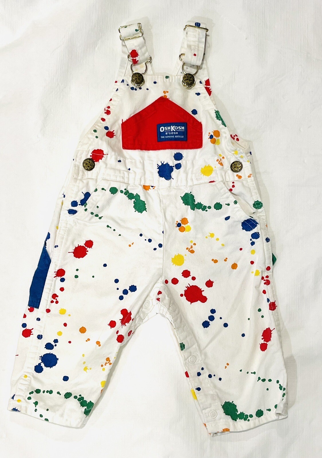 Vintage RARE Oshkosh Overalls Paint Splatter Print … Gem