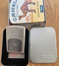 Zippo Camel Cigarettes Pewter Emblem Lighter (Roman Numeral VIII / 1992) — listing 5