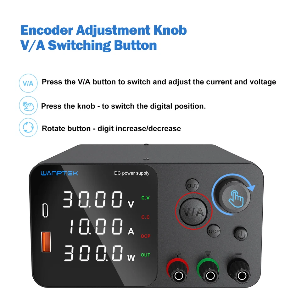 Adjustable Lab DC 0~30V/160V 0~2A/10A Power Supply Variable Regulator DC Voltage - Image 3 of 4