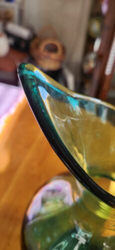 Stunning Blenko Emerald Green Optic Glass Pitcher 991 Winslow Anderson 14x7" MCM - Picture 7 of 13