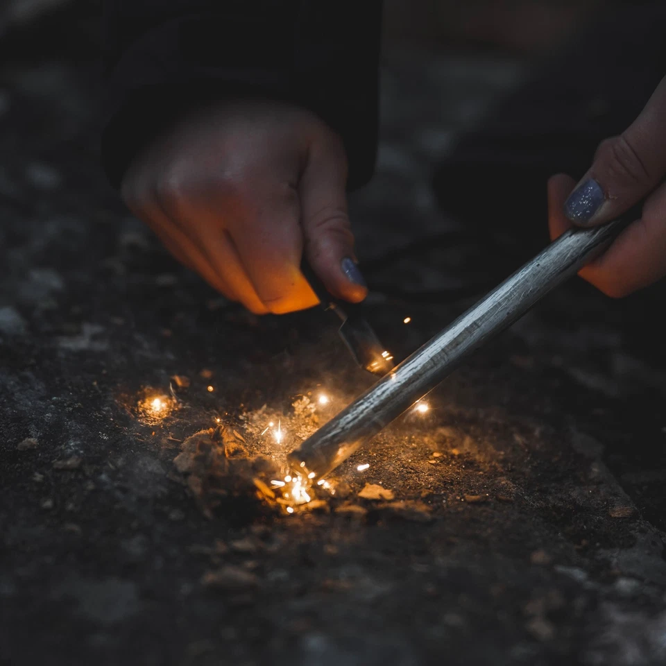 Forest Fundamentals™ Beast Fire Starter™ Varilla de Hierro Grande Acero y Golpeador Foto 3 de 4