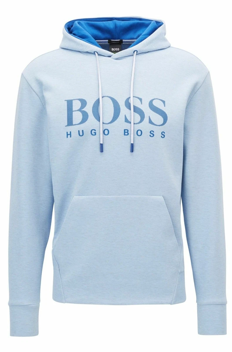 New Hugo Boss Menu0026#039;s Athletic Slim Fit Logo Hoodie Sweater Soody  50384124 Blue | eBay