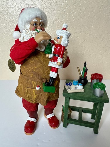 KURT S. ADLER FABRICHE HAND PAINTED IRISH SANTA FIGURE PAINTING 9 "