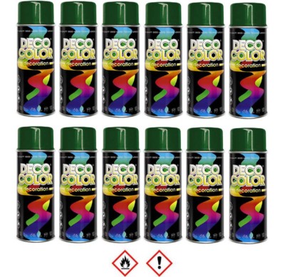 12er Sparpack 400ml RAL 6005 GLANZ Lackspray Sprühlack Lack Farbe grün Moosgrün