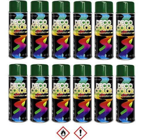 Deco Color Lackspray Schwarz Matt RAL 9005 – 12er Sparpack à 400 Ml Für Innen & Außen