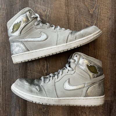 Air Jordan 1 Retro High Hi Silver 25th Anniversary Size 13 Sneakers 396009-001