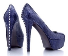 STUART WEITZMAN AUTH 499 Women's Blue Phyton Leather Pump Sz 5