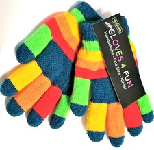 Thermo-Finger-Strick-Handschuhe Ringel mit Elasthan f&uuml;r Kleinkinder