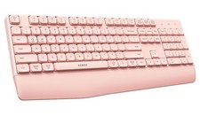 Bluetooth Wireless Keyboard, Wireless Ergonomic Keyboard with Wrist Rest, Mul...
