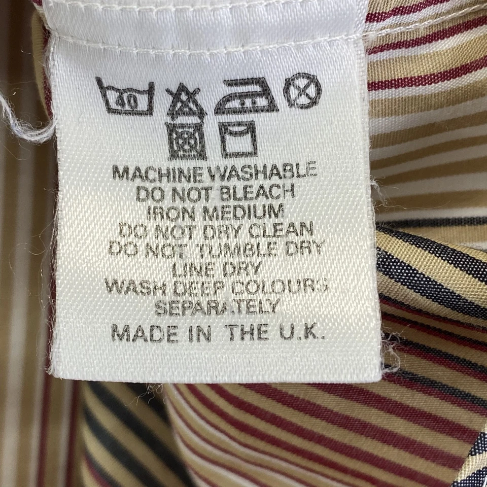 Burberry Shirt Mens Medium 15.5 Striped Button Up London Made in UK Classic - Image 4 of 4