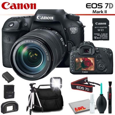 Canon EOS 7D Mark II DSLR Camera with 18-135mm Lens & W-E1 Wi-Fi Adapter With