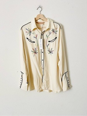 NWT Bliss and Mischief SIZE 3 Sweet Jane western embroidered shirt in ivory
