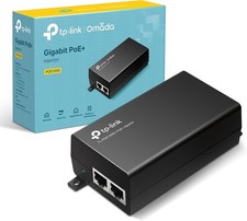 TP-Link POE160S PoE+ Injector, IEEE 802.3af/at, 2� Gigabit Ports, Non-PoE to PoE