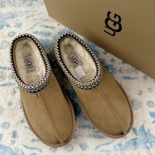 UGG Tasman II Chestnut Sheepskin Braid Suede Upper Slippers Women's Sandals