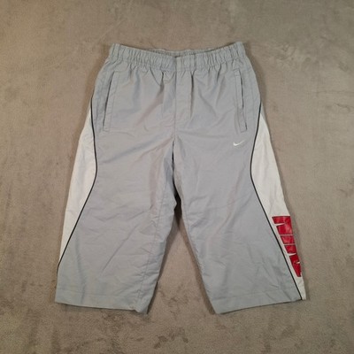 Nike Capri Herren klein grau Y2K Athletic Dept 3/4 Länge Shorts Mesh gefüttert 17''