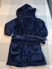 Boys Blue Polyester Dressing Gown Ages 3 to 4 Years M&S Preloved Item Kids