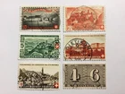 old stamps   SWITZERLAND  x  6 used 1943/44