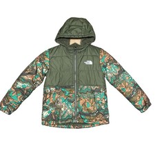 The North Face Jacket Kid 5T/5B Camo Hooded Fleece Lined Reversible Mount Chimbo